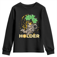 St Patricks Day Bitcoin Astronaut Youth Sweatshirt Lucky Shamrock Leprechaun BTC Crypto Holder