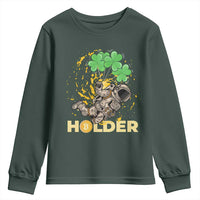 St Patricks Day Bitcoin Astronaut Youth Sweatshirt Lucky Shamrock Leprechaun BTC Crypto Holder
