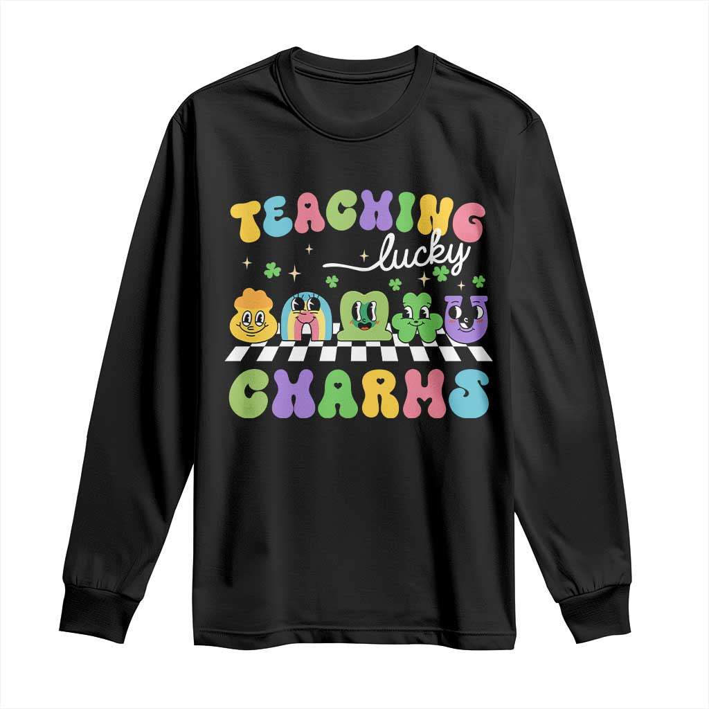 St Patricks Day Lucky Teacher Long Sleeve Shirt Teaching Lucky Charm Teachers