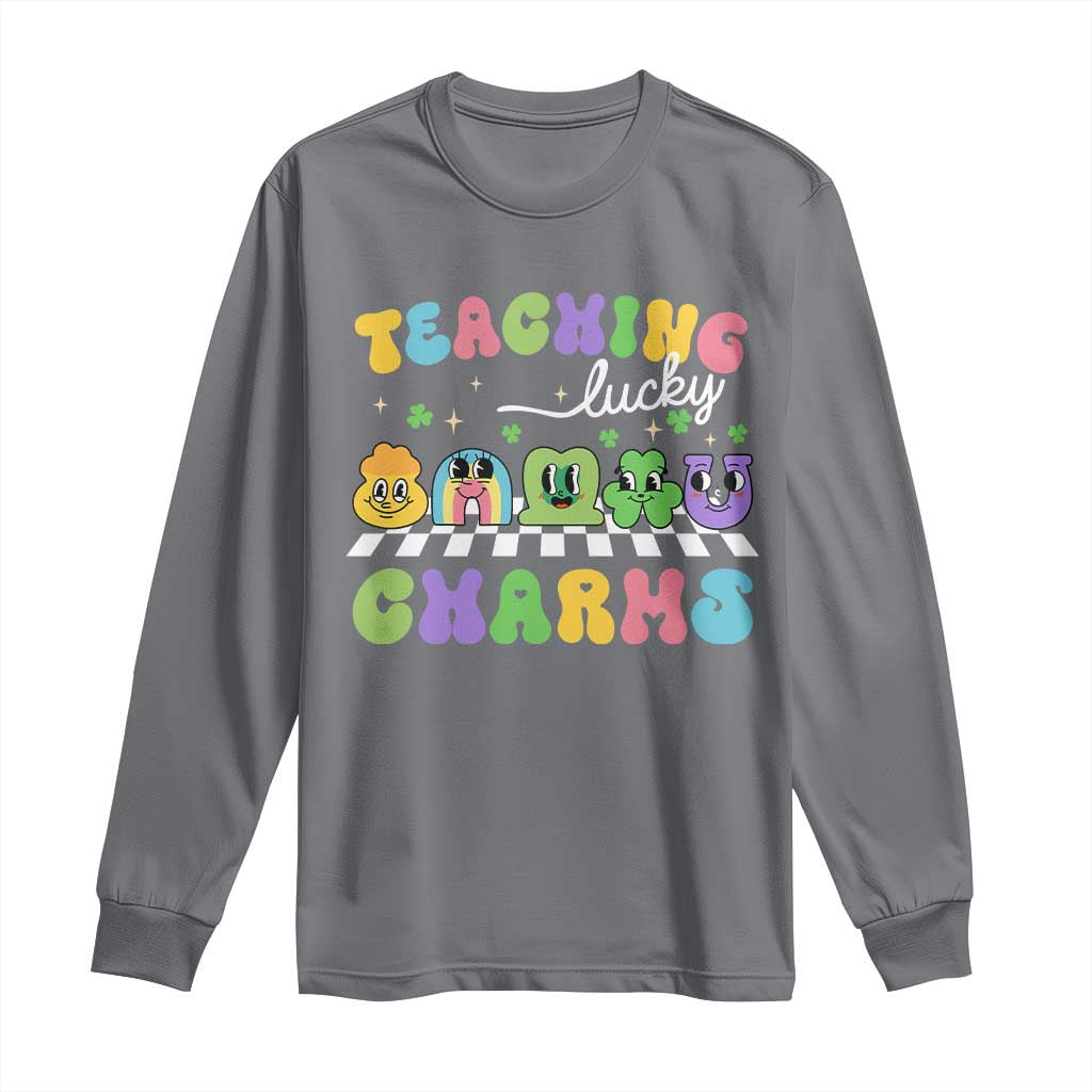 St Patricks Day Lucky Teacher Long Sleeve Shirt Teaching Lucky Charm Teachers