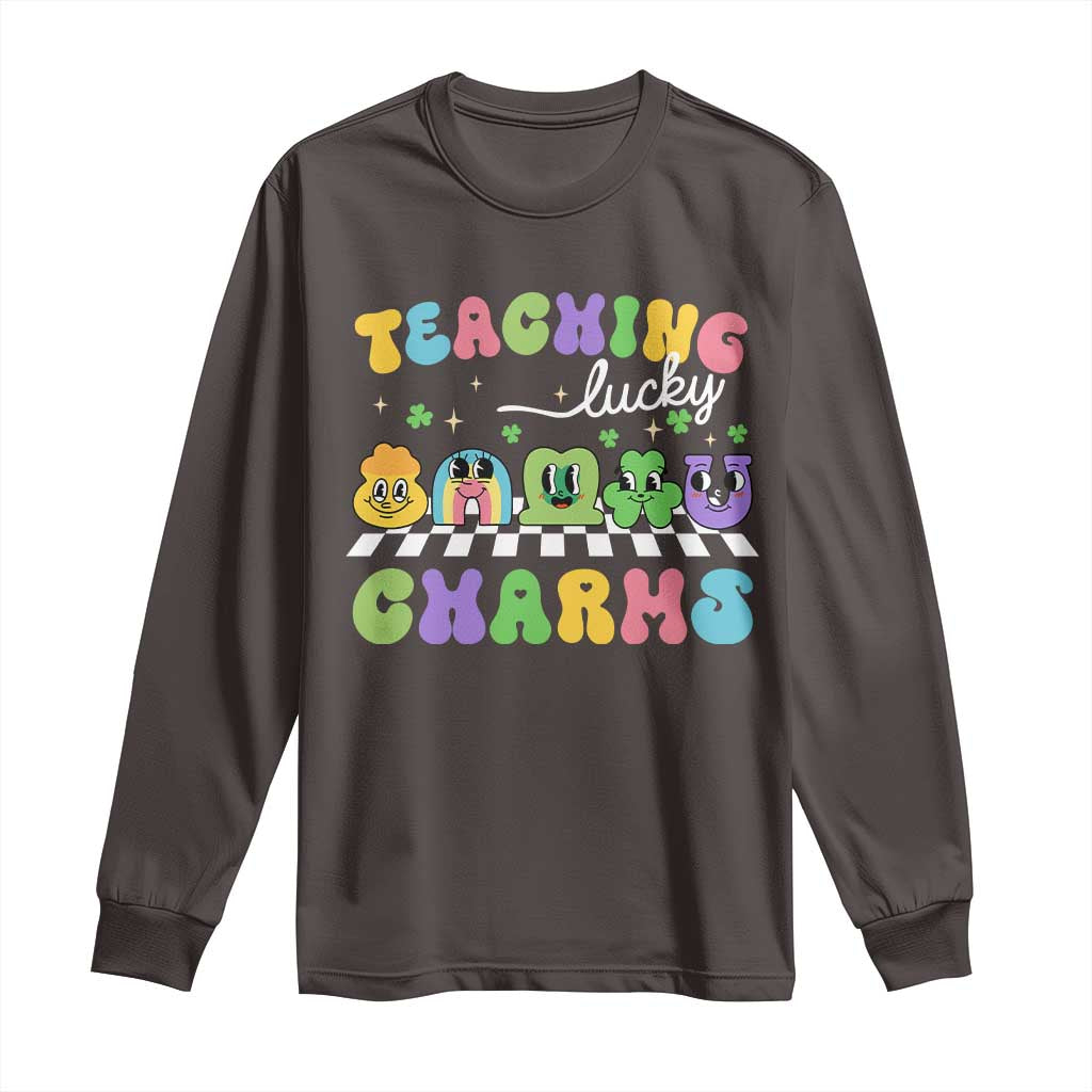 St Patricks Day Lucky Teacher Long Sleeve Shirt Teaching Lucky Charm Teachers