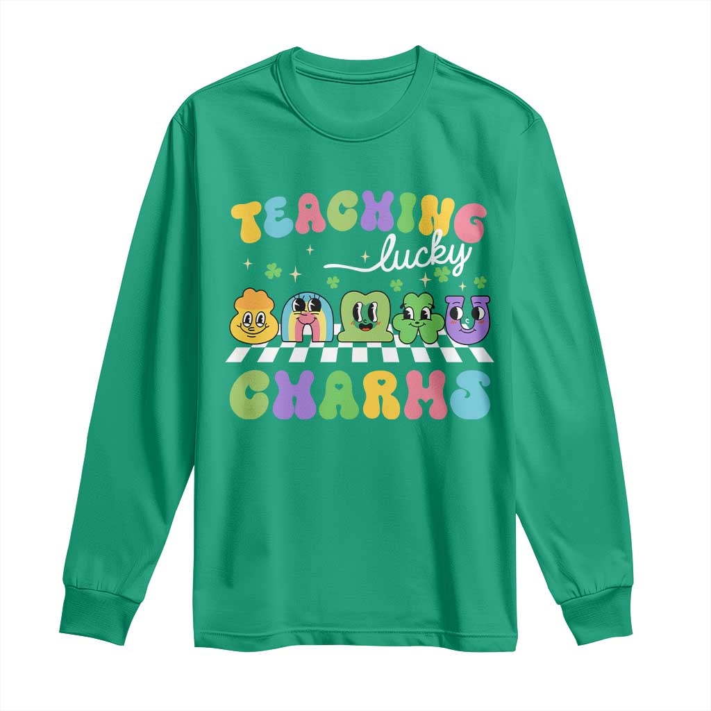 St Patricks Day Lucky Teacher Long Sleeve Shirt Teaching Lucky Charm Teachers