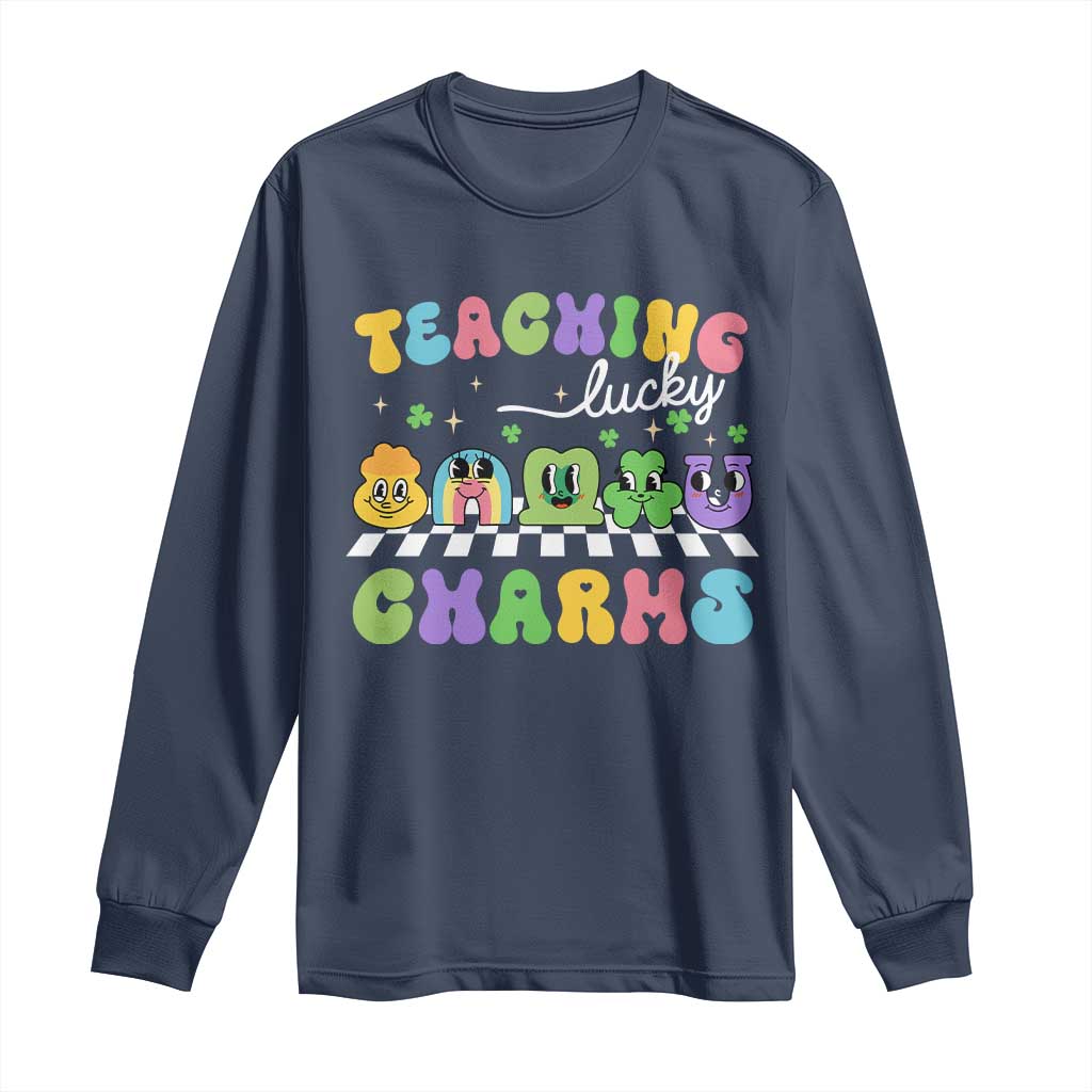 St Patricks Day Lucky Teacher Long Sleeve Shirt Teaching Lucky Charm Teachers