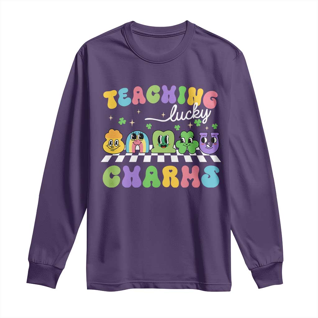 St Patricks Day Lucky Teacher Long Sleeve Shirt Teaching Lucky Charm Teachers