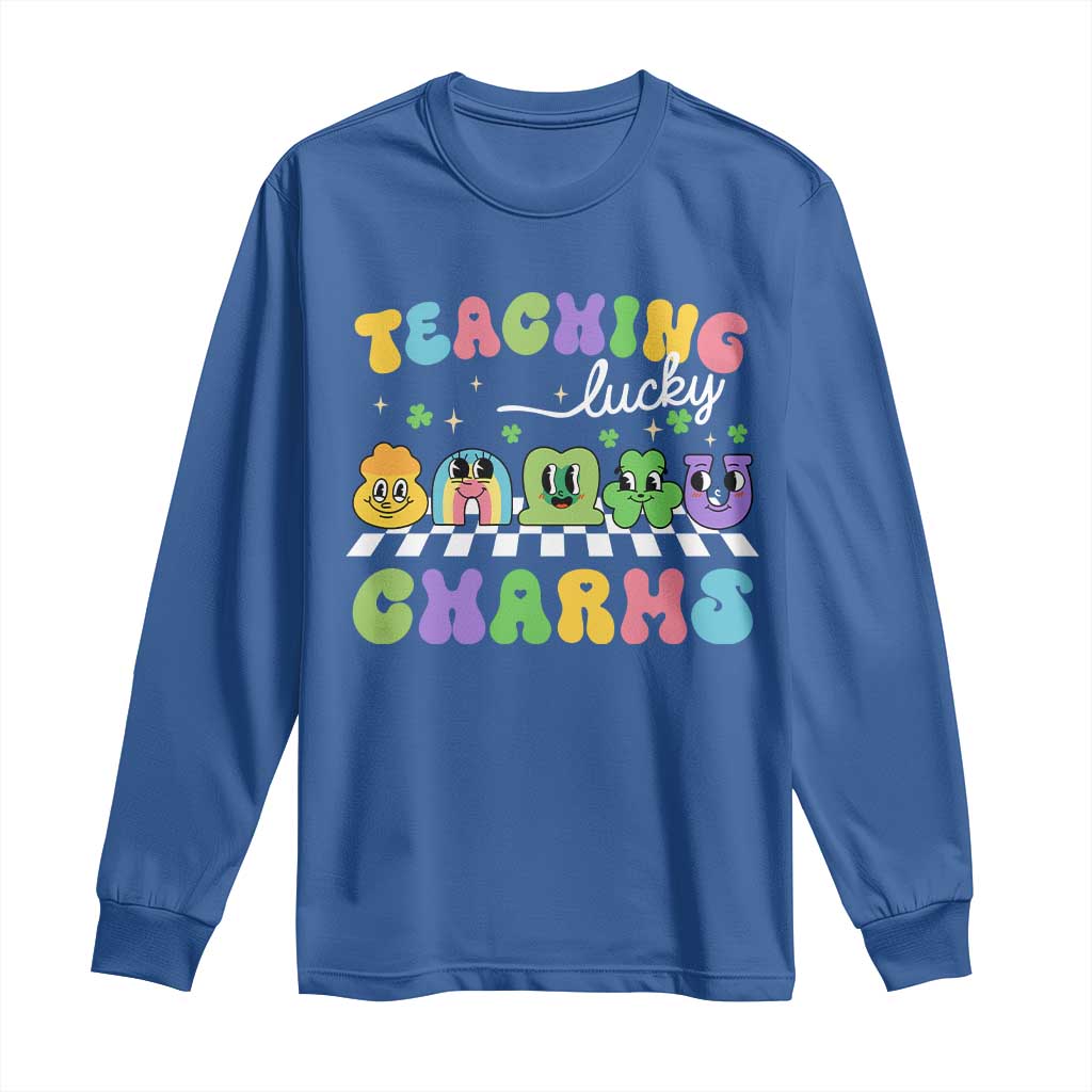 St Patricks Day Lucky Teacher Long Sleeve Shirt Teaching Lucky Charm Teachers