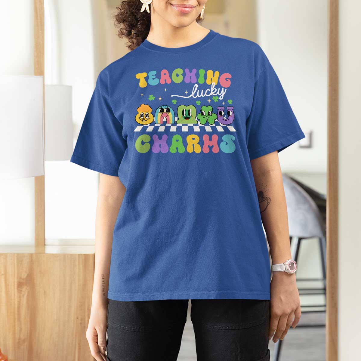 St Patricks Day Lucky Teacher T Shirt For Women Teaching Lucky Charm Teachers
