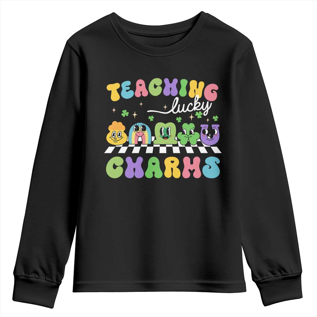 St Patricks Day Lucky Teacher Youth Sweatshirt Teaching Lucky Charm Teachers