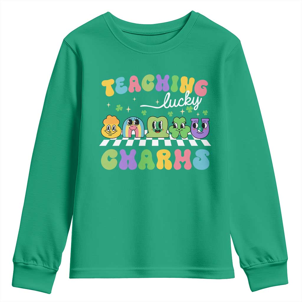 St Patricks Day Lucky Teacher Youth Sweatshirt Teaching Lucky Charm Teachers