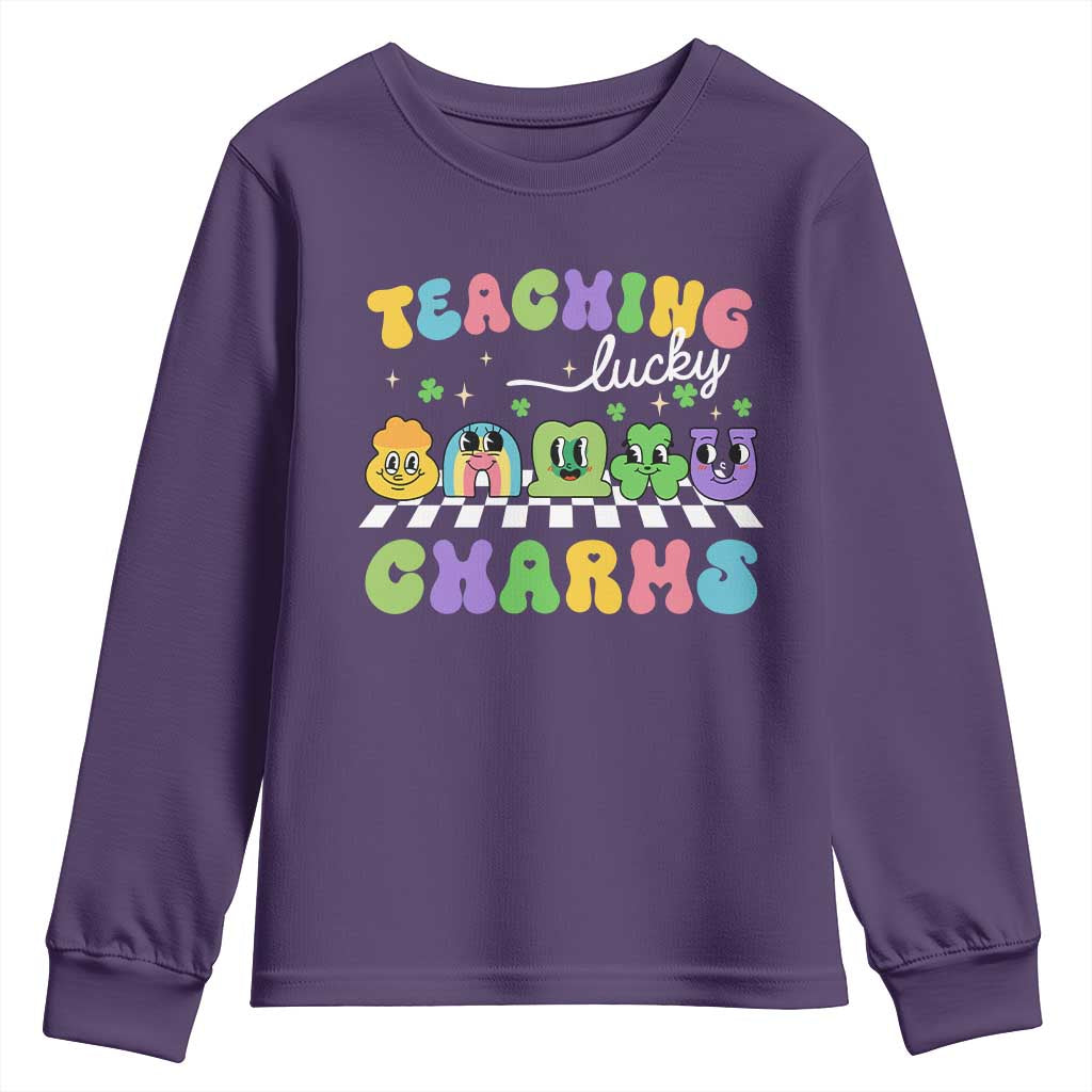 St Patricks Day Lucky Teacher Youth Sweatshirt Teaching Lucky Charm Teachers