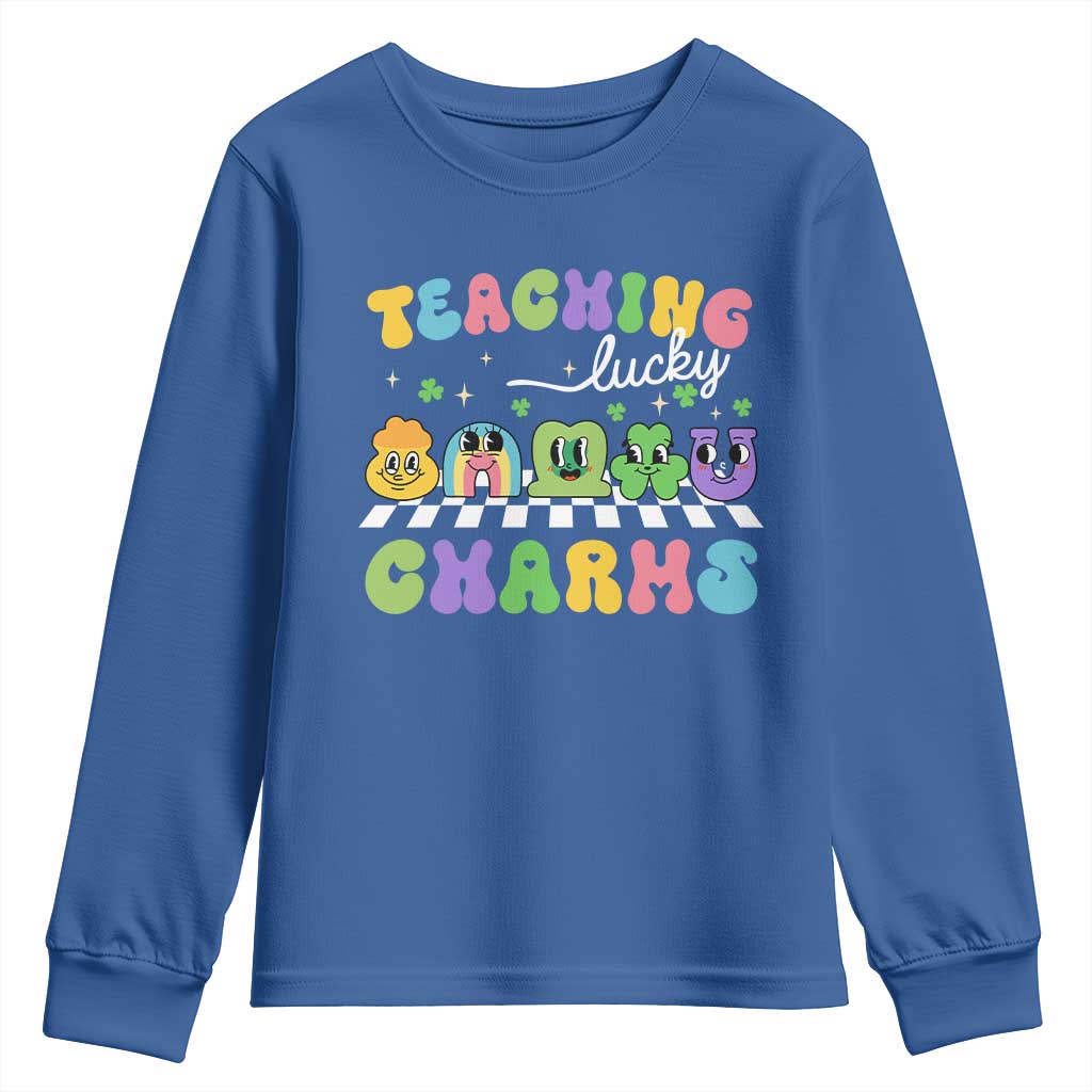 St Patricks Day Lucky Teacher Youth Sweatshirt Teaching Lucky Charm Teachers