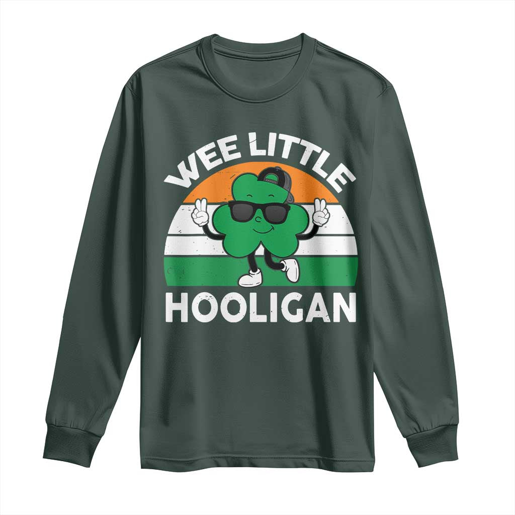 St Patricks Day Wee Little Hooligan Long Sleeve Shirt Funny Men Boy Kids Irish Kids