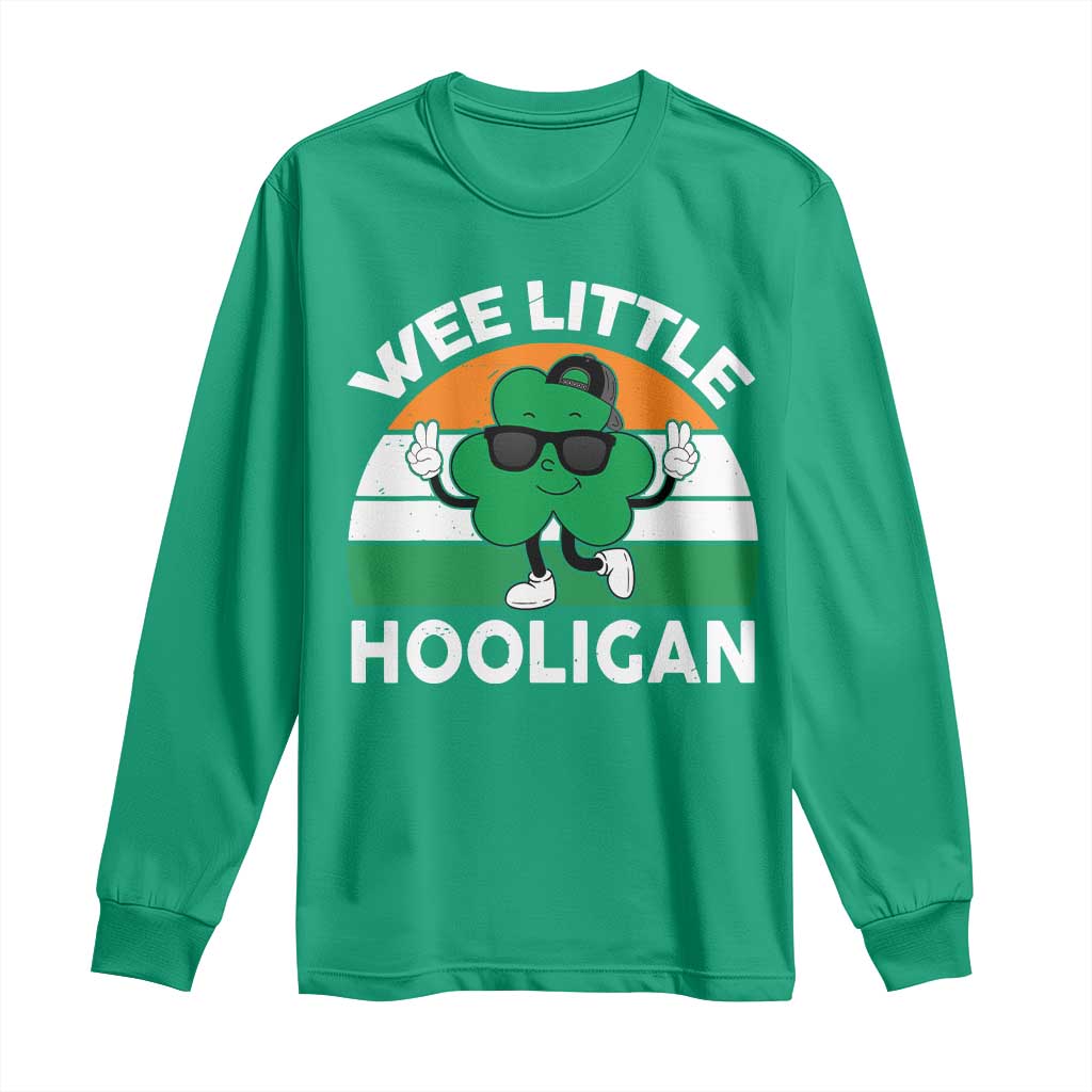 St Patricks Day Wee Little Hooligan Long Sleeve Shirt Funny Men Boy Kids Irish Kids