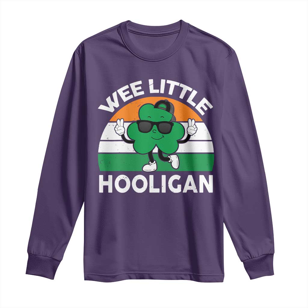 St Patricks Day Wee Little Hooligan Long Sleeve Shirt Funny Men Boy Kids Irish Kids