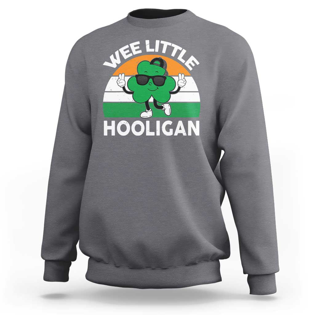 St Patricks Day Wee Little Hooligan Sweatshirt Funny Men Boy Kids Irish Kids