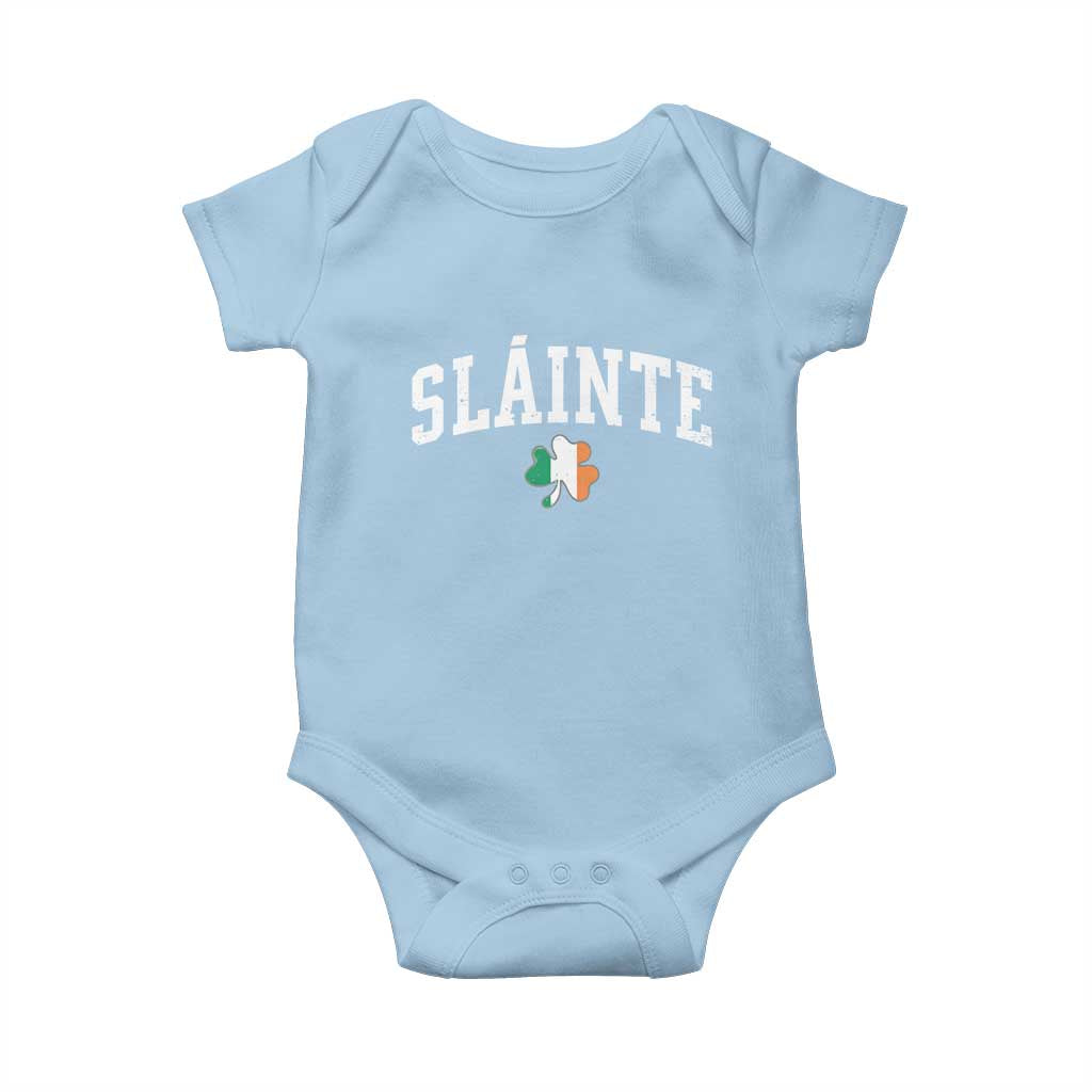 St Patricks Day Baby Onesie Retro Slainte Shamrock Lucky Irish Day Gift
