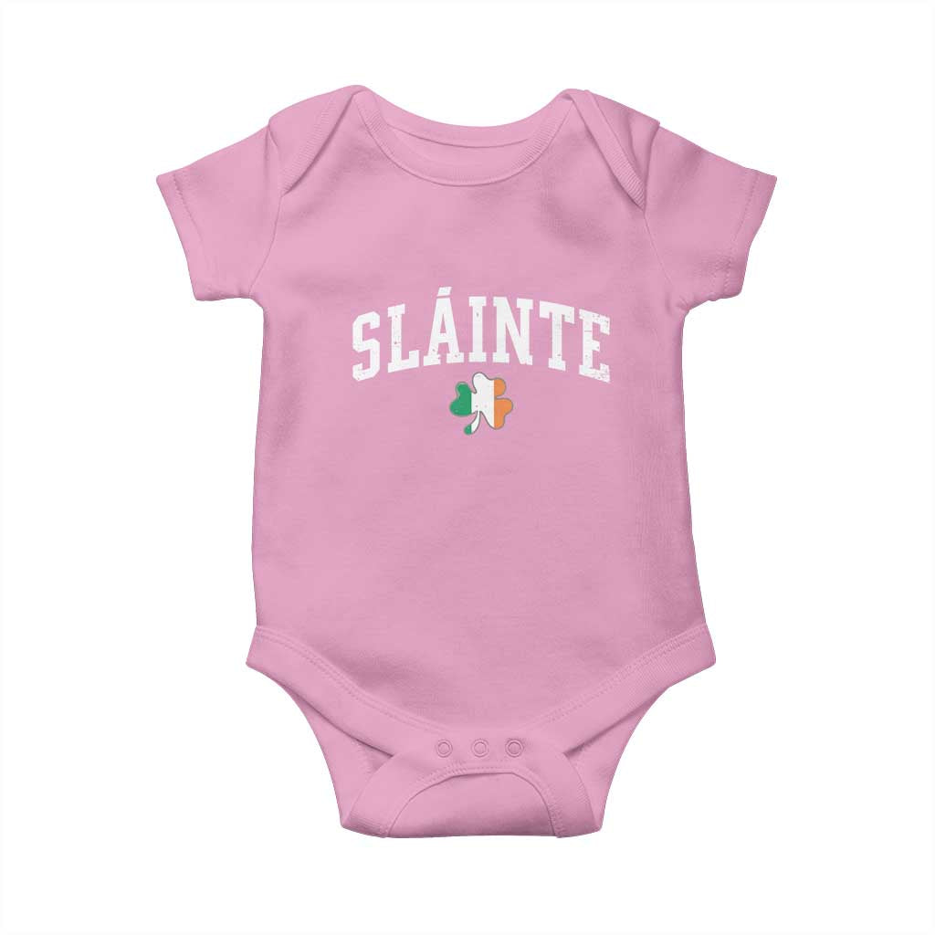 St Patricks Day Baby Onesie Retro Slainte Shamrock Lucky Irish Day Gift