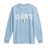 St Patricks Day Long Sleeve Shirt Retro Slainte Shamrock Lucky Irish Day Gift