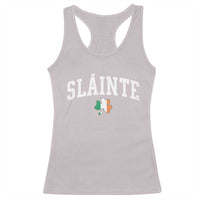 St Patricks Day Racerback Tank Top Retro Slainte Shamrock Lucky Irish Day Gift