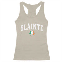 St Patricks Day Racerback Tank Top Retro Slainte Shamrock Lucky Irish Day Gift