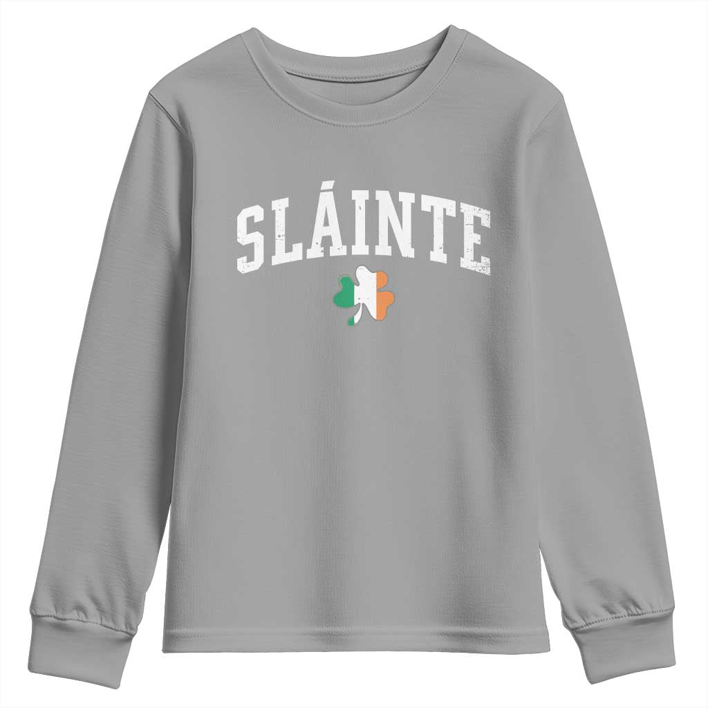 St Patricks Day Youth Sweatshirt Retro Slainte Shamrock Lucky Irish Day Gift