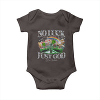 Vintage Christian Baby Onesie Retro No Luck Just God Funny St Patricks Day