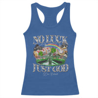 Vintage Christian Racerback Tank Top Retro No Luck Just God Funny St Patricks Day