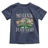 Vintage Christian Toddler T Shirt Retro No Luck Just God Funny St Patricks Day