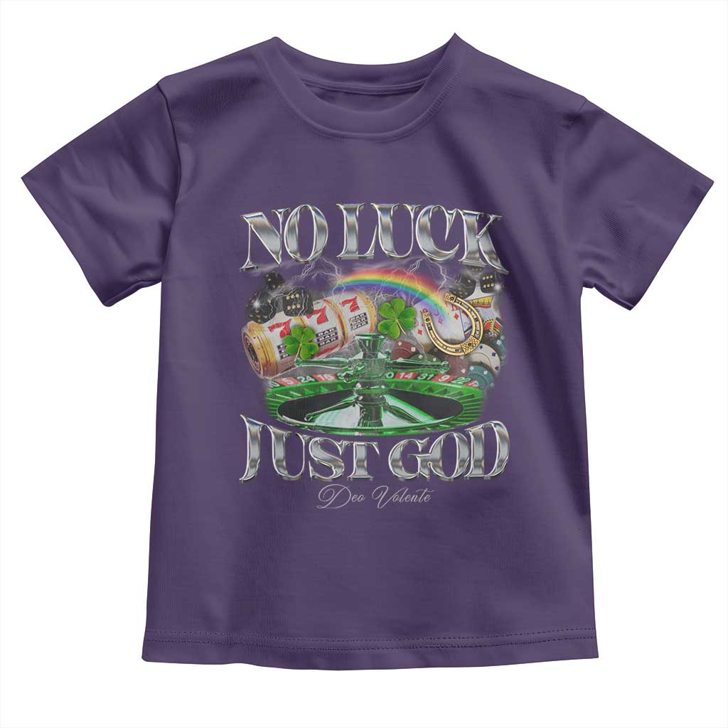 Vintage Christian Toddler T Shirt Retro No Luck Just God Funny St Patricks Day