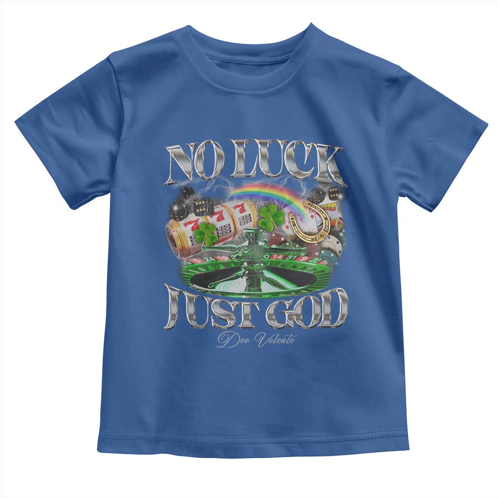 Vintage Christian Toddler T Shirt Retro No Luck Just God Funny St Patricks Day