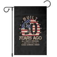 Funny 50th Birthday Garden Flag Vintage US Flag Built 50 Years Ago Parts Original