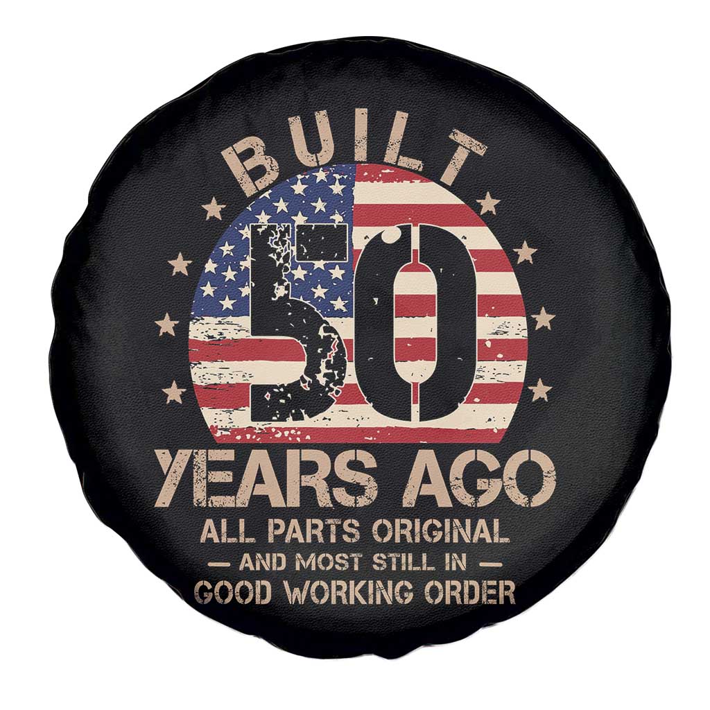 Funny 50th Birthday Spare Tire Cover Vintage US Flag Built 50 Years Ago Parts Original