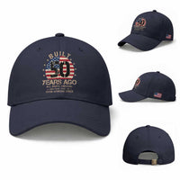 Funny 50th Birthday Baseball Cap Vintage US Flag Built 50 Years Ago Parts Original