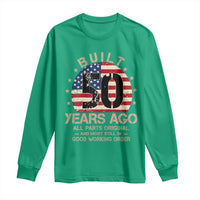 Funny 50th Birthday Long Sleeve Shirt Vintage US Flag Built 50 Years Ago Parts Original