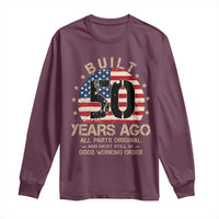 Funny 50th Birthday Long Sleeve Shirt Vintage US Flag Built 50 Years Ago Parts Original