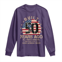 Funny 50th Birthday Long Sleeve Shirt Vintage US Flag Built 50 Years Ago Parts Original