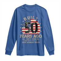 Funny 50th Birthday Long Sleeve Shirt Vintage US Flag Built 50 Years Ago Parts Original