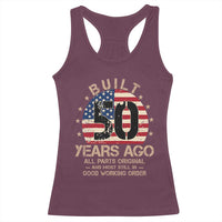Funny 50th Birthday Racerback Tank Top Vintage US Flag Built 50 Years Ago Parts Original