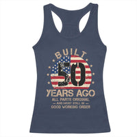 Funny 50th Birthday Racerback Tank Top Vintage US Flag Built 50 Years Ago Parts Original