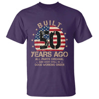 Funny 50th Birthday T Shirt Vintage US Flag Built 50 Years Ago Parts Original