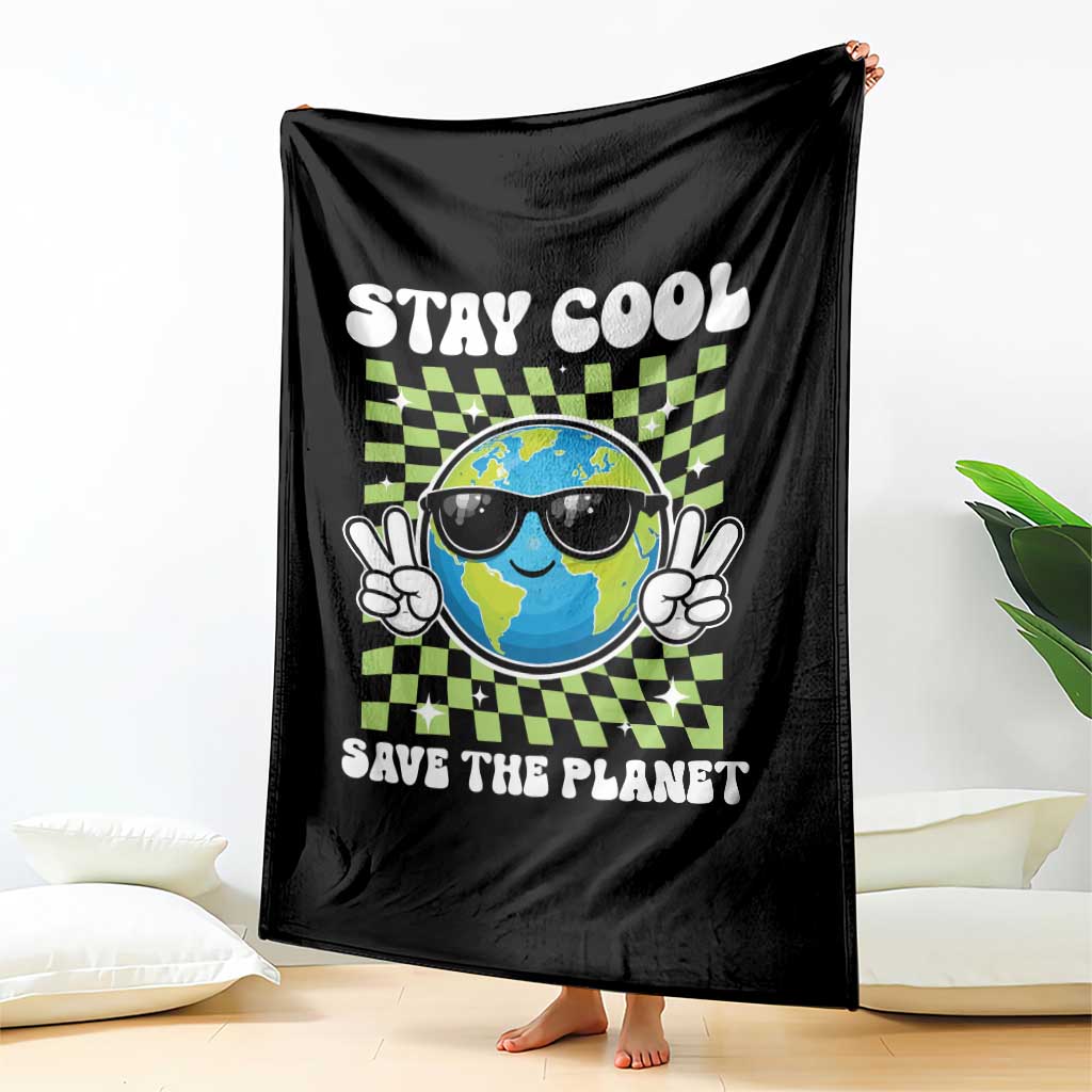 Groovy Earth Day Save The Planet Throw Blanket