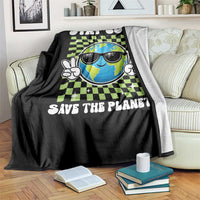 Groovy Earth Day Save The Planet Throw Blanket