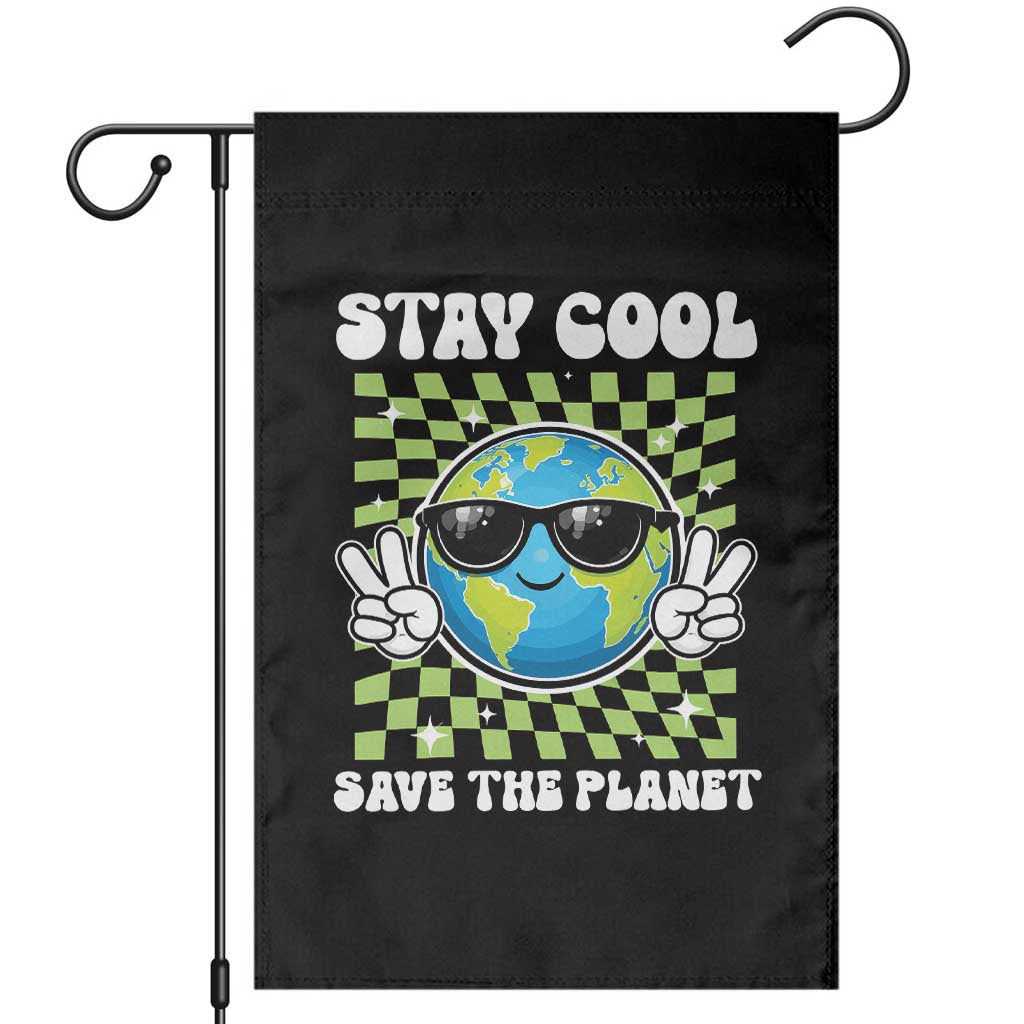 Groovy Earth Day Save The Planet Garden Flag
