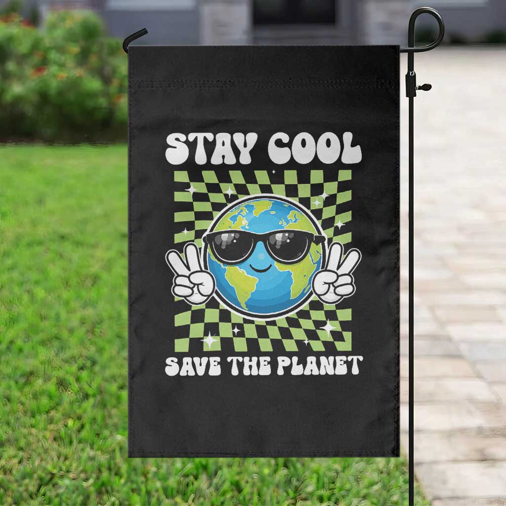 Groovy Earth Day Save The Planet Garden Flag
