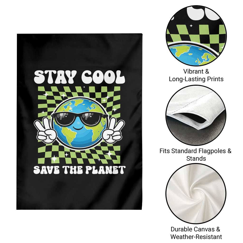 Groovy Earth Day Save The Planet Garden Flag