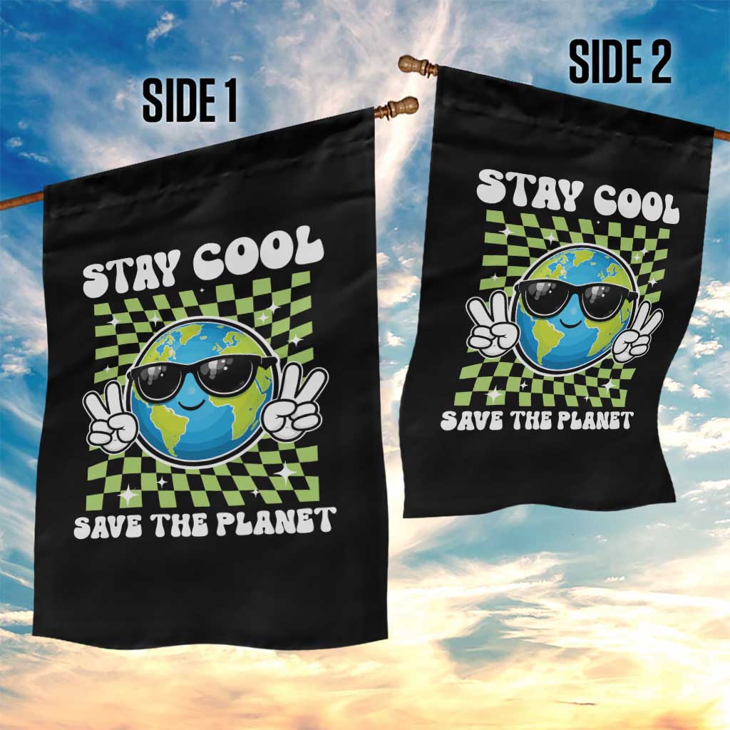 Groovy Earth Day Save The Planet Garden Flag