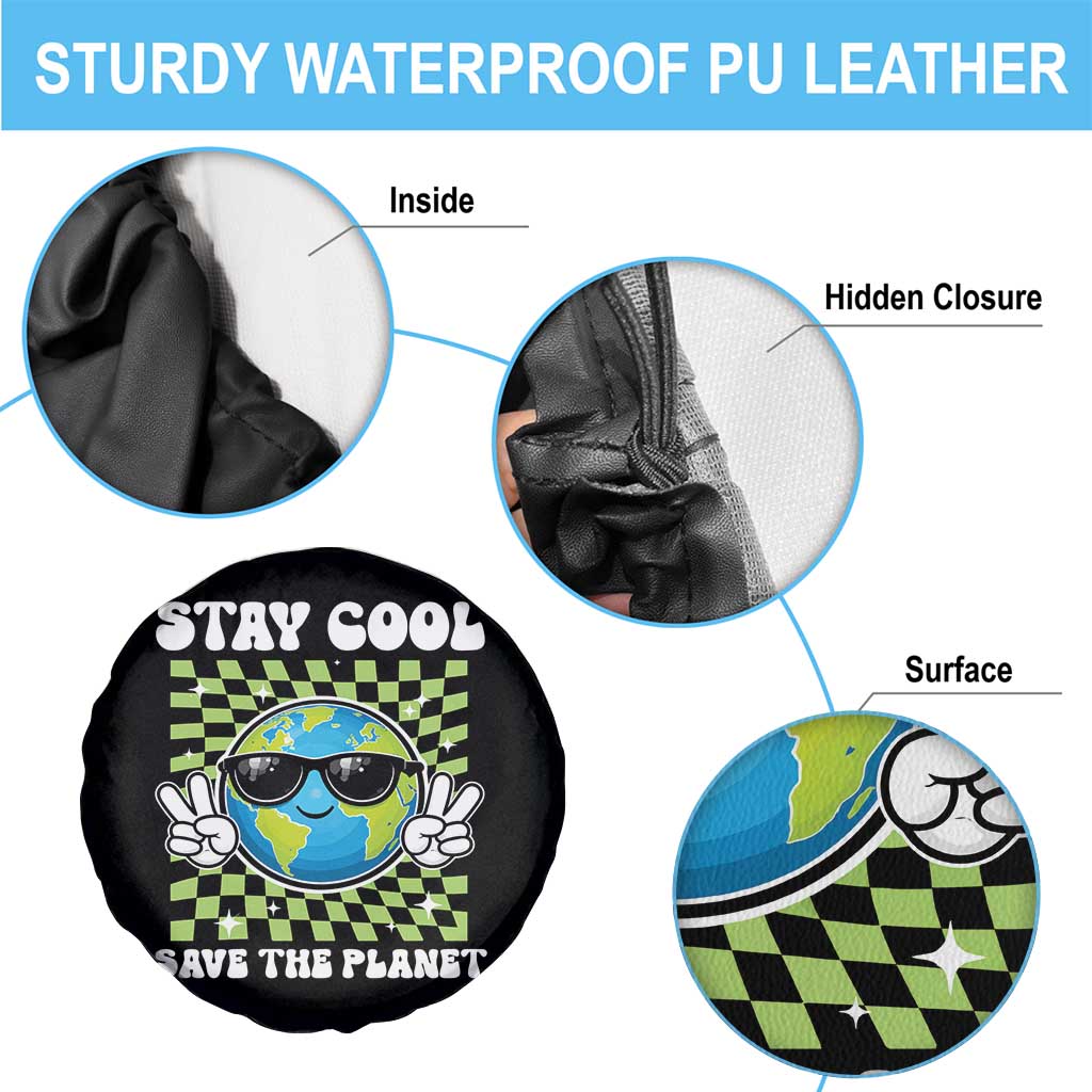 Groovy Earth Day Save The Planet Spare Tire Cover
