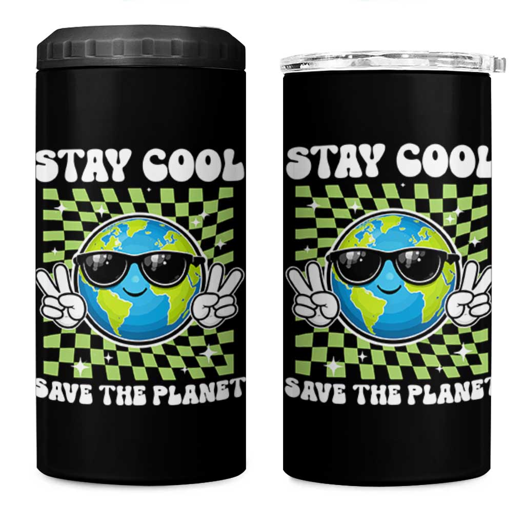 Groovy Earth Day Save The Planet 4 in 1 Can Cooler Tumbler