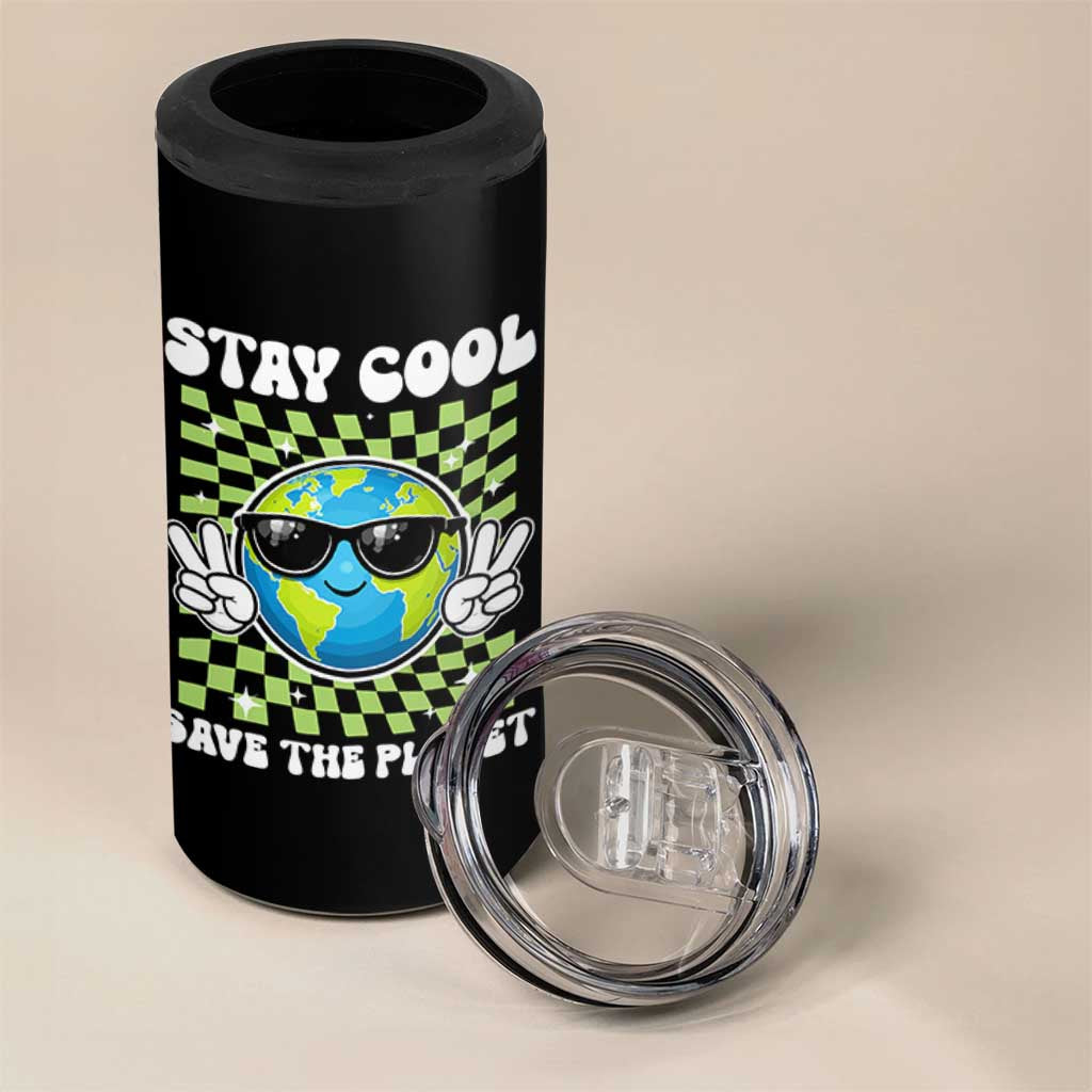 Groovy Earth Day Save The Planet 4 in 1 Can Cooler Tumbler