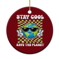 Groovy Earth Day Save The Planet Ceramic Ornament