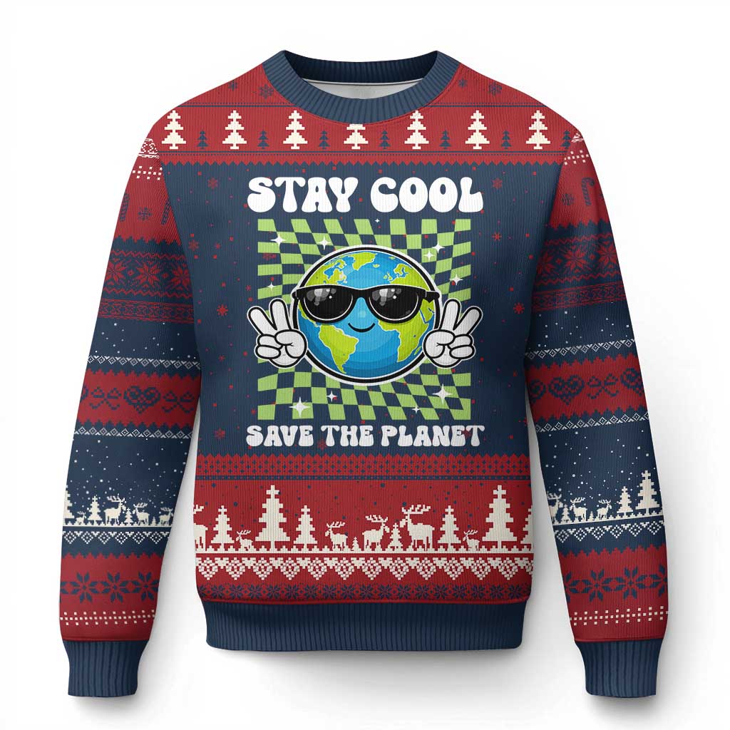 Groovy Earth Day Save The Planet Ugly Christmas Sweater